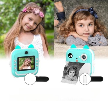 ДЕТСКАЯ МГНОВЕННАЯ КАМЕРА ДЛЯ ПРИНТЕРА ИГРОВАЯ КАМЕРА FULL HD 1080P ЗЕЛЕНАЯ