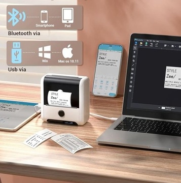 Термопринтер Phomemo M200 Bluetooth 20-75 мм для наклеек с фотографиями