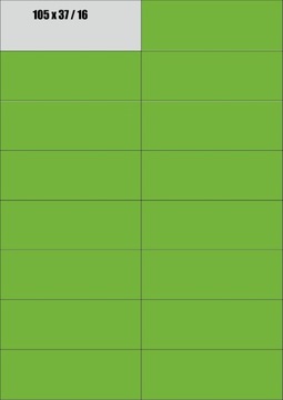 icpc Etykiety samoprzylepne 105x37 ZIELONE FLUO
