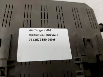 PEUGEOT 607 MODUL BSI ŘÍZENÍ SKŘÍŇKA 9643577180