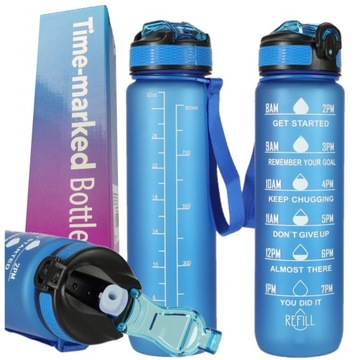 БУТЫЛКА ДЛЯ ВОДЫ СПОРТИВНАЯ БУТЫЛКА С МЕРКОЙ ДЛЯ ФИТНЕС-ЗАЛОВ 1Л