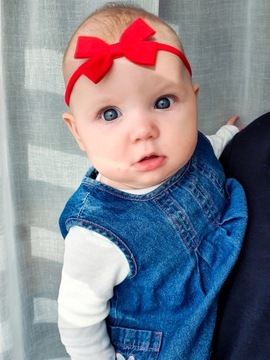 Детская повязка на голову, полностью красная