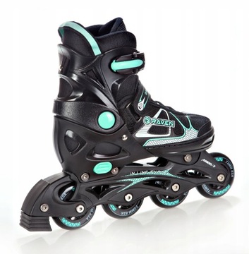 Роликовые коньки Регулируемые коньки 4в1 RAVEN Spirit Black/Mint 40-43