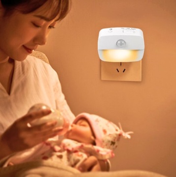 Ночник ДЛЯ LED РОЗЕТКИ с датчиком 3 СВЕТА РЕЖИМЫ движения контакта