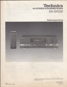 INSTRUKCJA OBSŁUGI AMPLITUNER TECHNICS SA-GX530