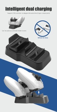 ŁADOWARKA STACJA DOKUJĄCA 2x KONTROLER PAD PS5 LED