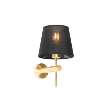 Nowoczesna lampa ścienna czarna ze złotem - Pluk