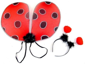 BIEDRONKA STRÓJ KOSTIUM PRZEBRANIE OPASKA SKRZYDŁA