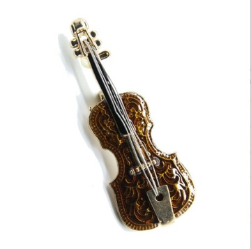 broszka przypinka wiolonczela skrzypce