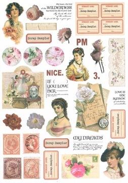 ARKUSZ Z KLEJEM SCRAPBOOKING 24x17CM CZERWONA