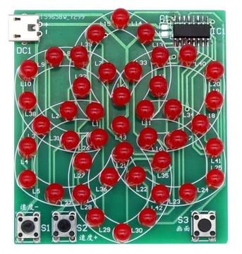 Kwiat 43 LED Efekt świetlny 9 animacji DIY KIT