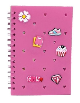 NOTES PAMIĘTNIK z Kolorowymi Przypinkami zeszyt który Cię wyróżni RÓŻOWY