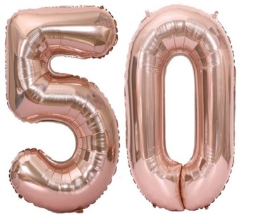 Balony foliowe cyfry 50 urodziny rose gold 100cm