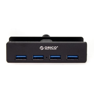 Orico Hub aktywny czarny biurkowy przykręcany 4x USB-A 5Gbps + kabel USB