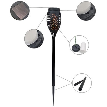 4 СОЛНЕЧНЫХ ФОНАРЯ СВЕТОДИОДНЫЙ ФОНАРЬ С ШИПОВЫМ ЭФФЕКТОМ ПЛАМЕНИ