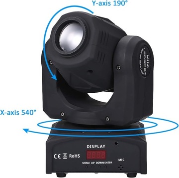 Lixada MINI LEDSPOT Подвижная головка LED HEAD 90W