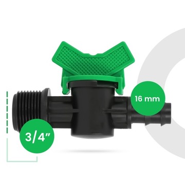 PE Valve 16x3/4 GZ -разъем для подключения разъема. Змеиные фитинги HoDrates