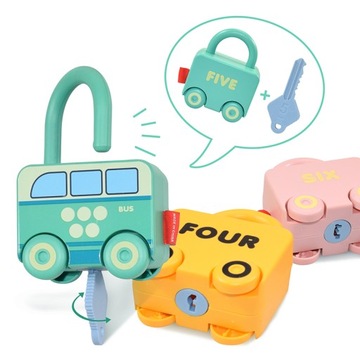 Головоломки, транспортные средства, навесные замки, ключи, головоломка, обучение счету 6