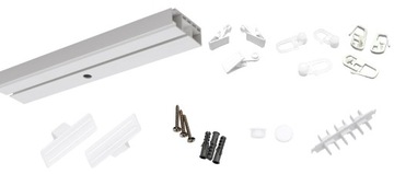 Потолочный карниз одинарный ПВХ, 220 см, потолочная рейка, набор лягушек и булавок.