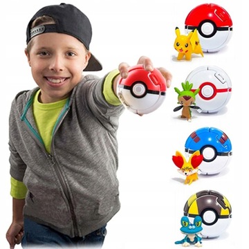 4 SZT FIGURKA POKEMON POKEBALL ZABAWKA FIGURKA