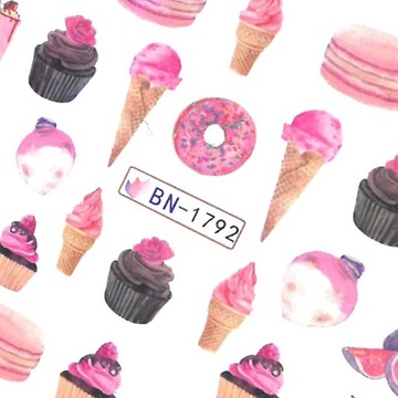 ВОДНЫЕ НАКЛЕЙКИ для украшения ногтей, лист из 12 рисунков, летние фруктовые украшения