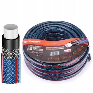 WĄŻ OGRODOWY 4-WARSTWOWY DO PODLEWANIA 22BAR 3/4'' 30M PRODUKT POLSKI