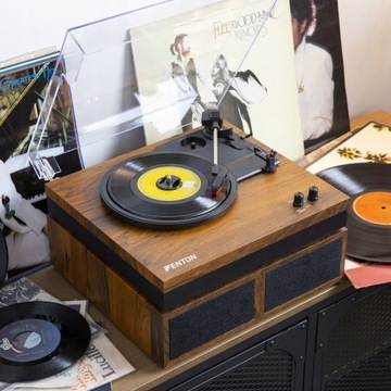 СТИЛЬНЫЙ проигрыватель STEREO BT RCA с динамиками + винил