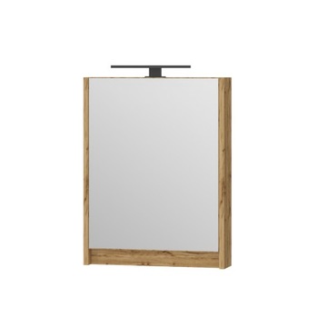 OMEBLE Szafa, szafka wisząca 50 cm Dąb Wotan z lustrem i lampą LED
