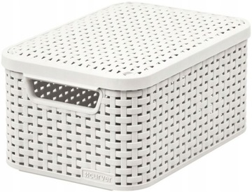 Curver Rattan Kremowy S 205840 Kosz z Pokrywką 24h