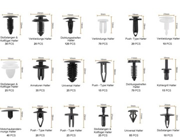 DUŻY ZESTAW SPINKI KOŁKI SAMOCHODOWE 660 ŚCIĄGACZ