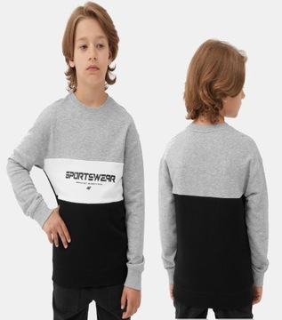 4F BLUZA CHŁOPIĘCA DRESOWA SPORTOWA NIEROZPINANA