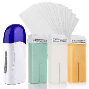 DOLL Xanitalia 3x wosk do depilacji ciała w rolce 100ml + PODGRZEWACZ PASKI