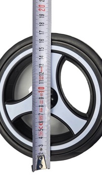 Колесо для коляски 17см, для коляски, под ось 8мм, черно-белое, S3