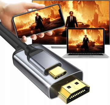 Кабельный кабельный адаптер USB-C 3.1 Тип C для HDMI 4K MHL 200 см 2M 2M