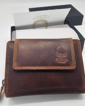Кожаный кошелек CORNO D'ORO коричневый CD32018