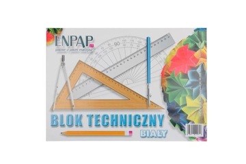 BLOK TECHNICZNY BIAŁY A4