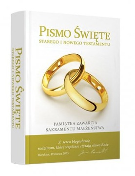 PISMO ŚWIĘTE BIBLIA PAMIĄTKA ZAWARCIA MAŁŻEŃSTWA