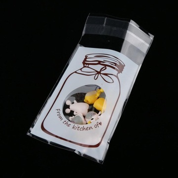 100 sztuk śliczne samoprzylepne ciasteczka cukierki herbatniki opakowanie na imprezę worek foliowy