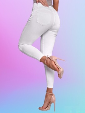 Spodnie Damskie Jeansy Modelujące Push Up Modne Dżinsy Przyjemny Materiał