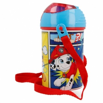 Psi Patrol bidon ze słomką i paskiem 450ml