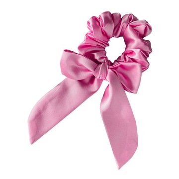 Gumka do włosów satyna scrunchie róż