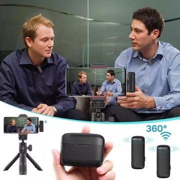 ДВОЙНОЙ БЕСПРОВОДНОЙ МИКРОФОН ДЛЯ iPhone ANDROID USB + Lightning