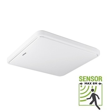 Plafon kwadratowy SOLA LED 28cm 20W IP44 CZUJNIK RUCHU 1360lm 4000k +GRATIS