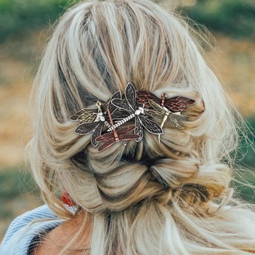 Заколка для волос Винтажное украшение Стрекоза 10,1х5,2см