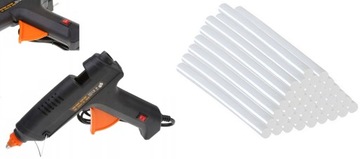 PISTOLET DO KLEJU NA GORĄCO WYCISKACZ +100SZT KLEJ