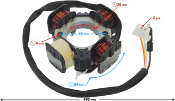 Магнето статора универсального скутера 2Т, 3 провода