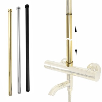 PRZEDŁUŻKA DO ZESTAWU PRYSZNICOWEGO DESZCZOWNICY CZARNA RURKA REA 60 cm