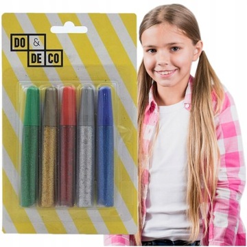 Клей-блестки НАБОР из 5 цветов для детей