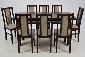 Комплект СТОЛ 90x160/200 + 8 стульев из орехового дерева