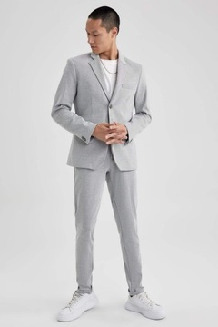 A20A003 MARYNARKA SZARA ELEGANCKA KLASYCZNA SLIM FIT DEFACTO 56